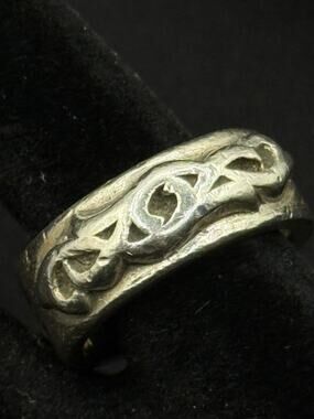 Chrome Hearts Sterling Silver Carved Band Ring – Size ~9 (U.S.)